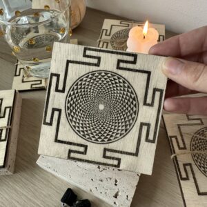 Sottobicchieri Yantra in legno