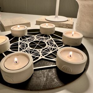 Portacandele con cubo di Metatron