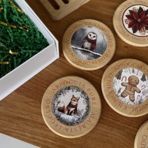 Idea regalo set sottobicchieri in legno
