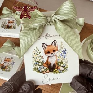 Cartoncino Portaconfetti – Personalizzabile Fronte/Retro con Fiocco Elegante
