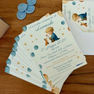Partecipazione su Cartoncino 350g – 12,5×17,5 cm con busta Inclusa